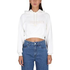 SUNNEI Cropped Logo Hoodie Women Beige Sweaters & Knitwear